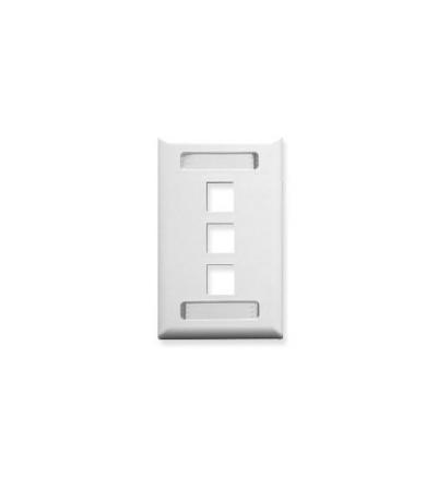 FACEPLATE, ID, 1-GANG, 3-PORT, WHITE