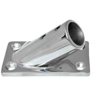 Whitecap 1' O.D. 30° Rectangle Base SS Rail Fitting