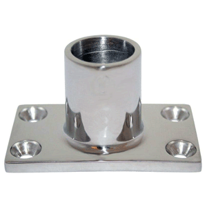 Whitecap ⅞' O.D. 90° Rectangle Base SS Rail Fitting