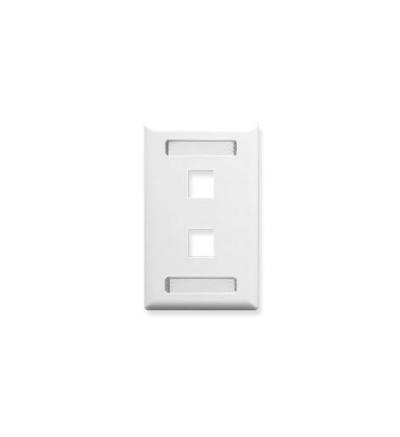 FACEPLATE, ID, 1-GANG, 2-PORT, WHITE