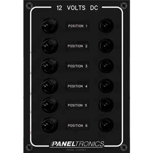 Paneltronics Waterproof Panel - DC 6-Position Toggle Switch & Circuit Breaker