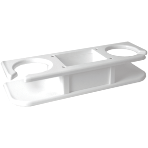 TACO 2-Drink Poly Cup Holder w/'Catch-All' - White