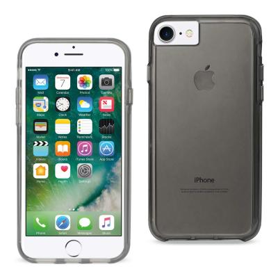 Reiko iPhone 7/8/SE2 Transparent TPU Hard Protector Cover With Inner Extra Bumper In Clear Gray