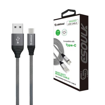 Canvas Cable 6.6ft  For Type-C In Gray