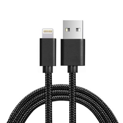 3.3FT Metal Connector & Nylon Braided 8 PIN USB 2.0 Data Cable In Black