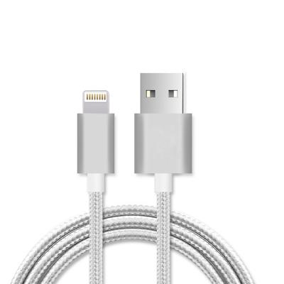 3.3FT Metal Connector & Nylon Braided 8 PIN USB 2.0 Data Cable In White
