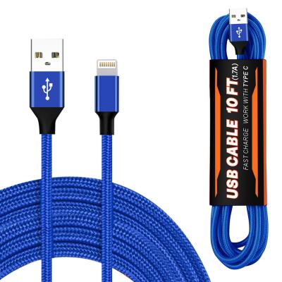 1.7A 10FT USB Cable For IOS In Blue