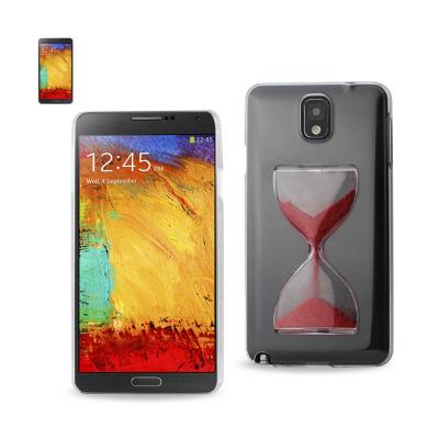 REIKO SAMSUNG GALAXY NOTE 3 3D SAND CLOCK CLEAR CASE IN RED