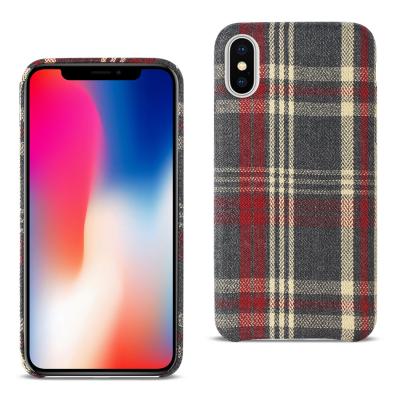 Reiko iPhone X/iPhone XS Checked Fabric Case In Red