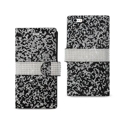 REIKO IPHONE 6 PLUS DIAMOND RHINESTONE WALLET CASE IN BLACK