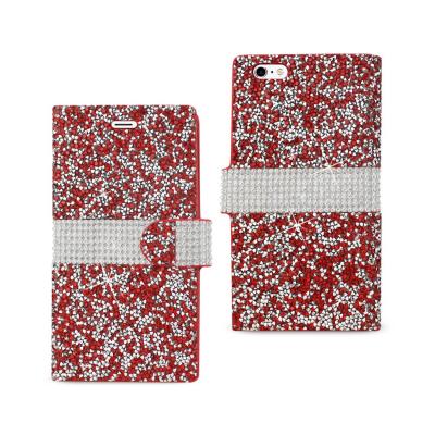 REIKO IPHONE 6 PLUS DIAMOND RHINESTONE WALLET CASE IN RED