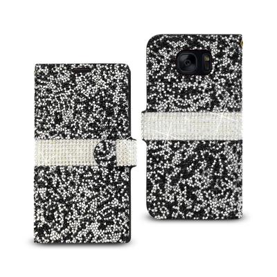REIKO SAMSUNG GALAXY S7 DIAMOND RHINESTONE WALLET CASE IN BLACK