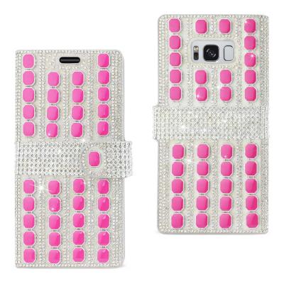 REIKO SAMSUNG GALAXY S8/ SM OCTAGON DIAMOND WALLET CASE IN HOT PINK