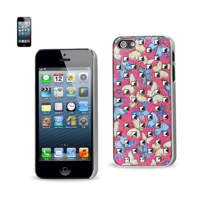 REIKO IPHONE SE/ 5S/ 5STUDDED PLATING RIVETS BUTTERFLIES DESIGN CASE IN BLUE