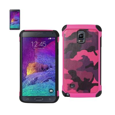 REIKO SAMSUNG GALAXY NOTE 4 HYBRID LEATHER CAMOUFLAGE CASE IN PINK