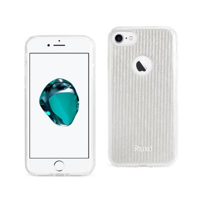 Reiko iPhone 7/8/SE2 Shine Glitter Shimmer Stripe Hybrid Case In Silver