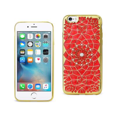 REIKO IPHONE 6/ 6S SOFT TPU CASE WITH SPARKLING DIAMOND SUNFLOWER DESIGN IN RED