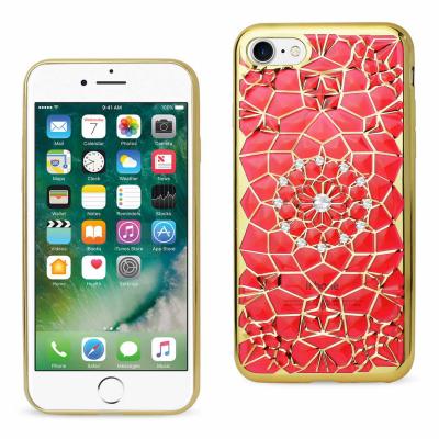 Reiko iPhone 7/8/SE2 Soft TPU Case With Sparkling Diamond Sunflower Design In Red