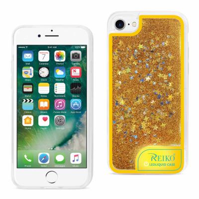 Reiko iPhone 7/8/SE2 Case With Flowing Glitter And Led Effect In Yellow