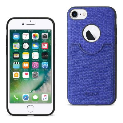 Reiko iPhone 7/8/SE2 Anti-Slip Texture Protector Cover With Card Slot In Navy