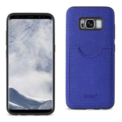 REIKO SAMSUNG GALAXY S8 EDGE/ S8 PLUS ANTI-SLIP TEXTURE PROTECTOR COVER WITH CARD SLOT IN NAVY