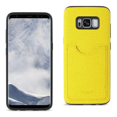 REIKO SAMSUNG GALAXY S8 EDGE/ S8 PLUS ANTI-SLIP TEXTURE PROTECTOR COVER WITH CARD SLOT IN YELLOW