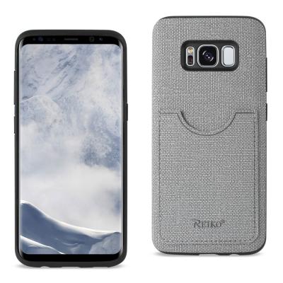 REIKO SAMSUNG GALAXY S8/ SM ANTI-SLIP TEXTURE PROTECTIVE COVER WITH CARD SLOT IN GRAY