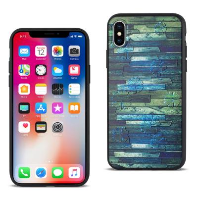 Reiko iPhone X/iPhone XS Embossed Wood Pattern Design TPU Case With Flowers