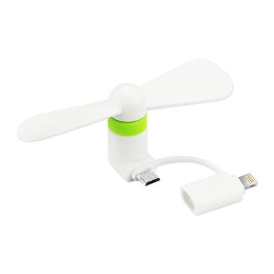 MINI FAN 2-IN-1 FOR IPHONE/ IPAD AND ANDROID IN WHITE
