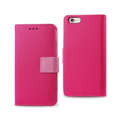 REIKO IPHONE 6 PLUS 3-IN-1 WALLET CASE IN HOT PINK