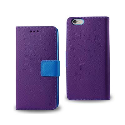 REIKO IPHONE 6 PLUS 3-IN-1 WALLET CASE IN PURPLE