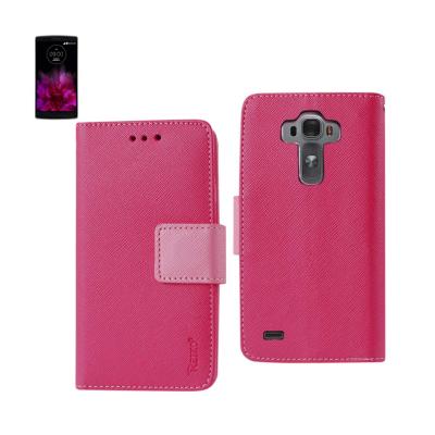REIKO LG G FLEX 2 3-IN-1 WALLET CASE IN HOT PINK