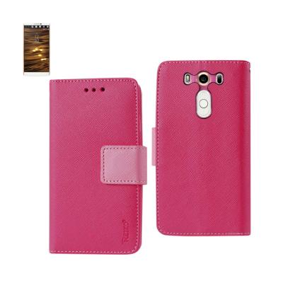 REIKO LG V10 3-IN-1 WALLET CASE IN HOT PINK