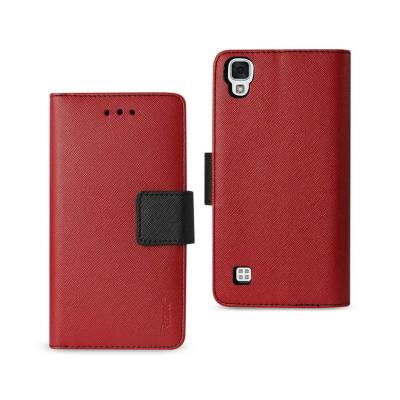 REIKO LG X STYLE (TRIBUTE HD) 3-IN-1 WALLET CASE IN RED