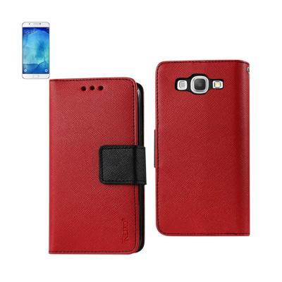 Reiko Samsung Galaxy A8(2016) 3-In-1 Wallet Case In Red