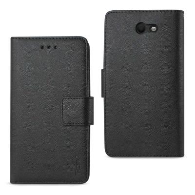REIKO SAMSUNG GALAXY J7 V (2017) 3-IN-1 WALLET CASE IN BLACK