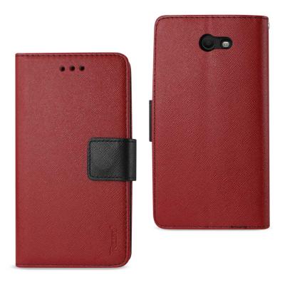REIKO SAMSUNG GALAXY J7 V (2017) 3-IN-1 WALLET CASE IN RED