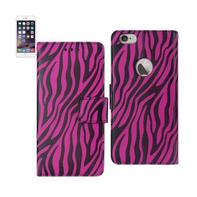 REIKO IPHONE 6 PLUS 3-IN-1 ANIMAL ZEBRA PRINT WALLET CASE IN HOT PINK