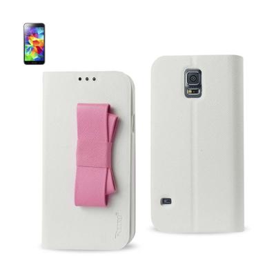 REIKO SAMSUNG GALAXY S5 FOLIO WALLET CASES-WHITE PINK