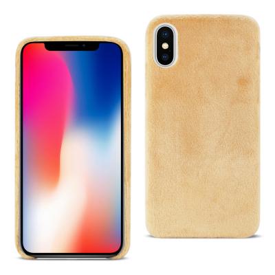 Reiko iPhone X/iPhone XS Fuzzy Fur Soft TPU Case In Camel