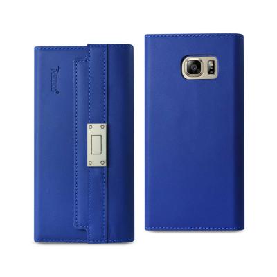 REIKO SAMSUNG GALAXY NOTE 5 GENUINE LEATHER RFID WALLET CASE AND METAL BUCKLE BELT IN ULTRAMARINE