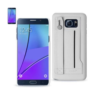 REIKO SAMSUNG GALAXY NOTE 5 GENUINE LEATHER HAND STRAP CASE IN IVORY
