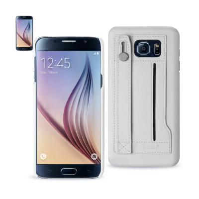 REIKO SAMSUNG GALAXY S6 GENUINE LEATHER HAND STRAP CASE IN IVORY