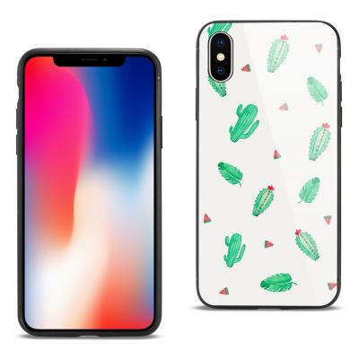 Reiko iPhone X/XS Hard Glass Design TPU Case