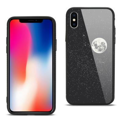 Reiko iPhone X/iPhone XS Hard Glass Design TPU Case With Universe Pattern