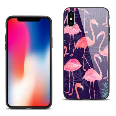 Reiko iPhone X/XS Hard Glass Design TPU Case