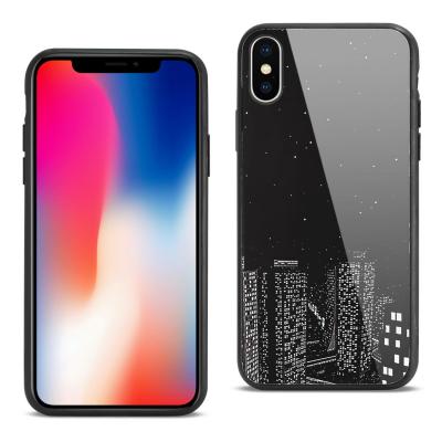 Reiko iPhone X Hard Glass Design TPU Case With Night Design
