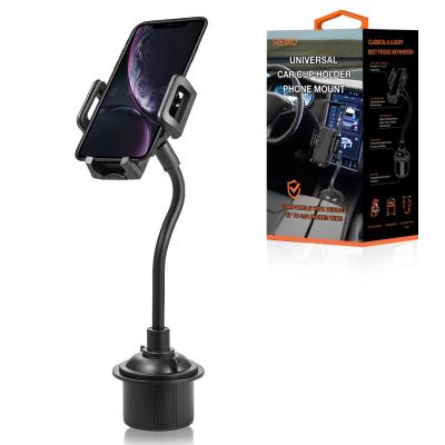 Durable Universal Car Cup Holder Mount Accessories 360° Adjustable for Mobile Phones Or GPS In Black