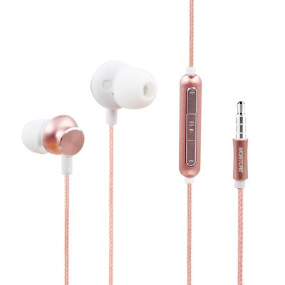 Bass Earphones with Monibearing Mic In Pink