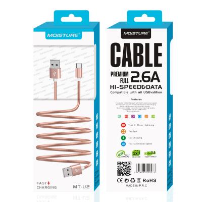 Moisture 2.6A Premium Full Hi-Speed USB A To USB Type C Data Cable In Pink